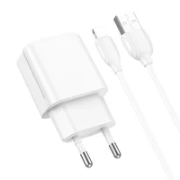 СЗУ Borofone BA64A Single port + Lightning Белый