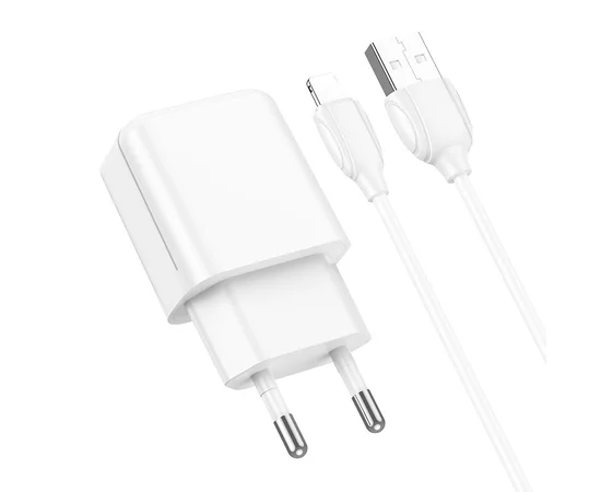 СЗУ Borofone BA64A Single port + Lightning Белый