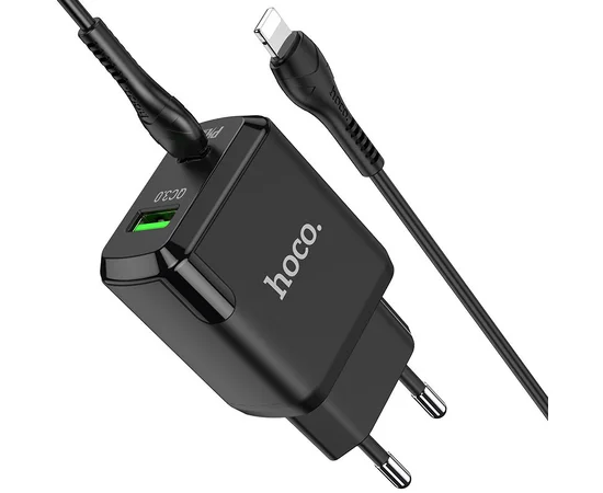 СЗУ Hoco N5 Favor 20W PD+QC3.0 Type-C to Lightning Черный