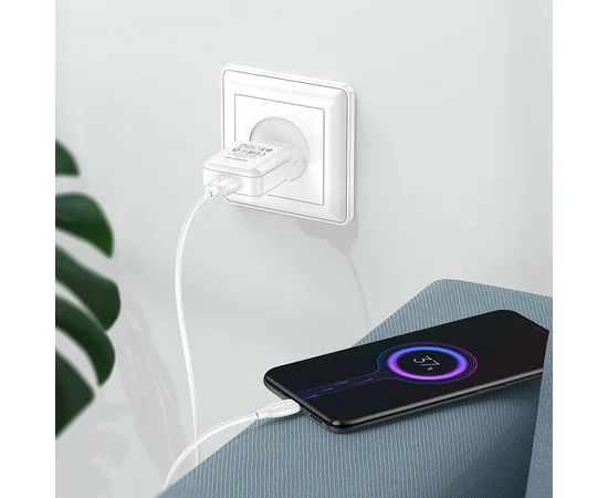 СЗУ Borofone BA64A Single port + MicroUSB Белый