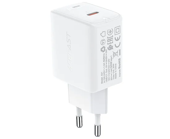 СЗУ Acefast A21 30W GaN single USB-C White