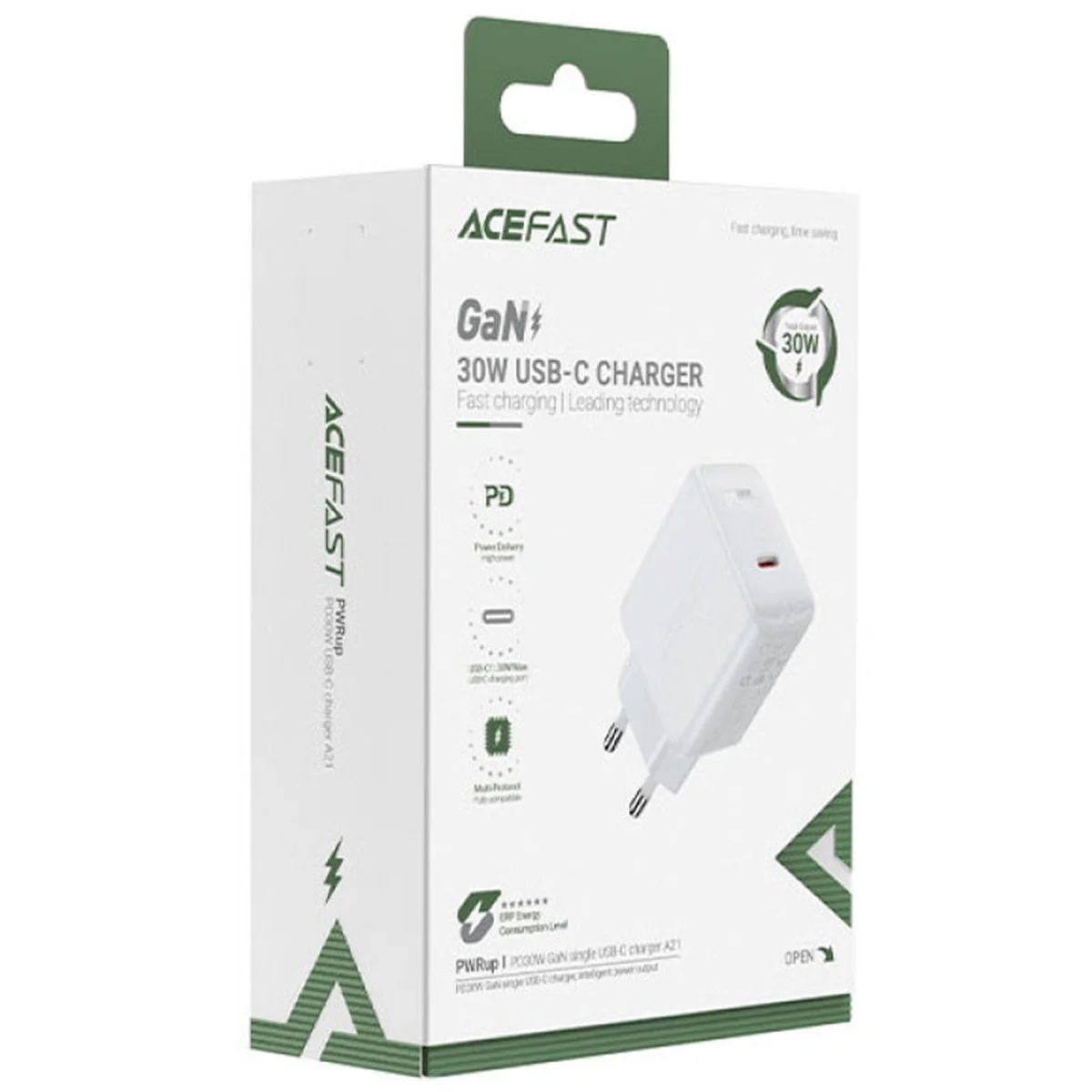 СЗУ Acefast A21 30W GaN single USB-C White