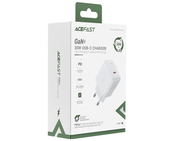 СЗУ Acefast A21 30W GaN single USB-C White