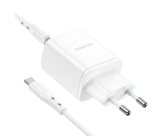 СЗУ Borofone BN9 PD35W (2Type-C) + Type-C to Type-C White