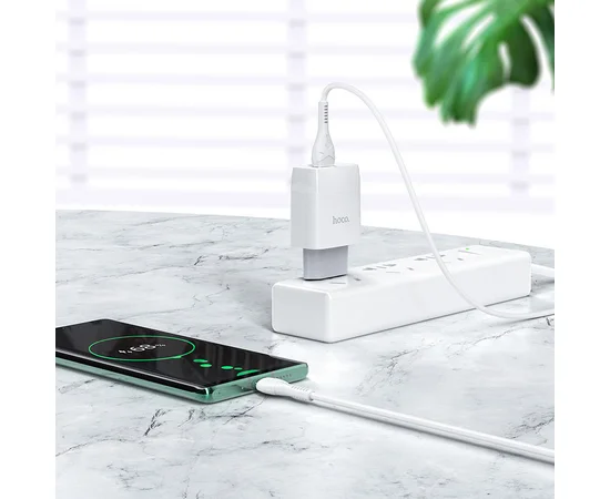 СЗУ Hoco C72Q QC3.0 (1USB/2A) + Type-C Белый