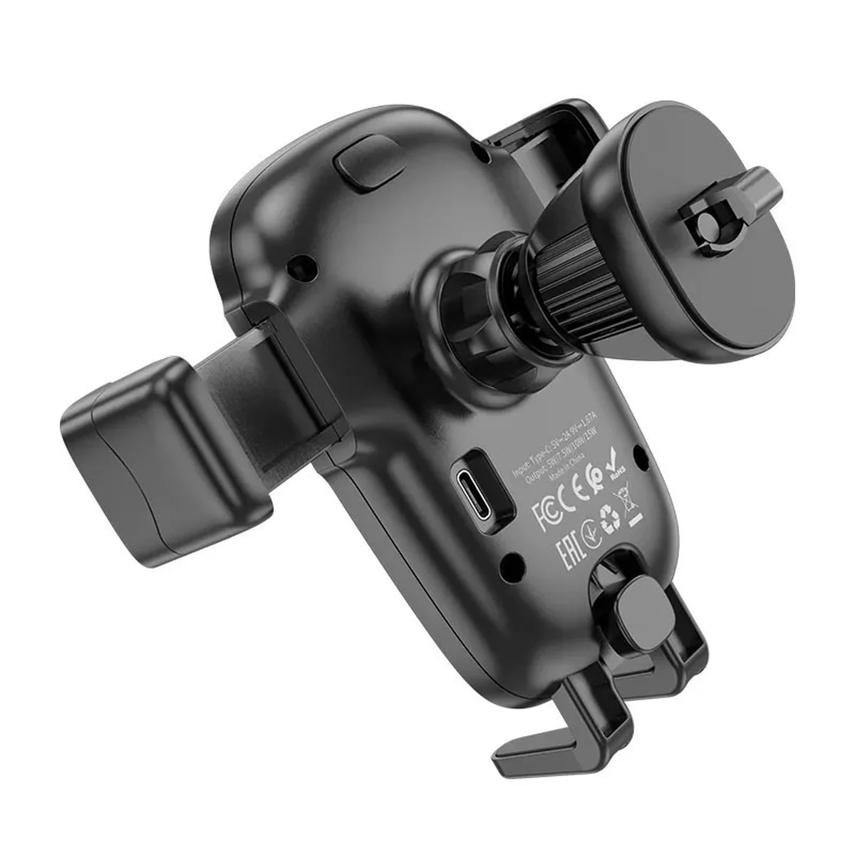 Автоутримувач із БЗУ Hoco HW1 Pro Black