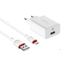 СЗУ Borofone BA21A Long journey QC3.0 (1USB/3A) + MicroUSB Белый
