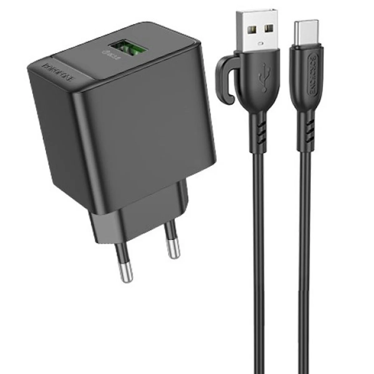 СЗУ Borofone BAS12A Erudite QC3.0 + Type-C Black