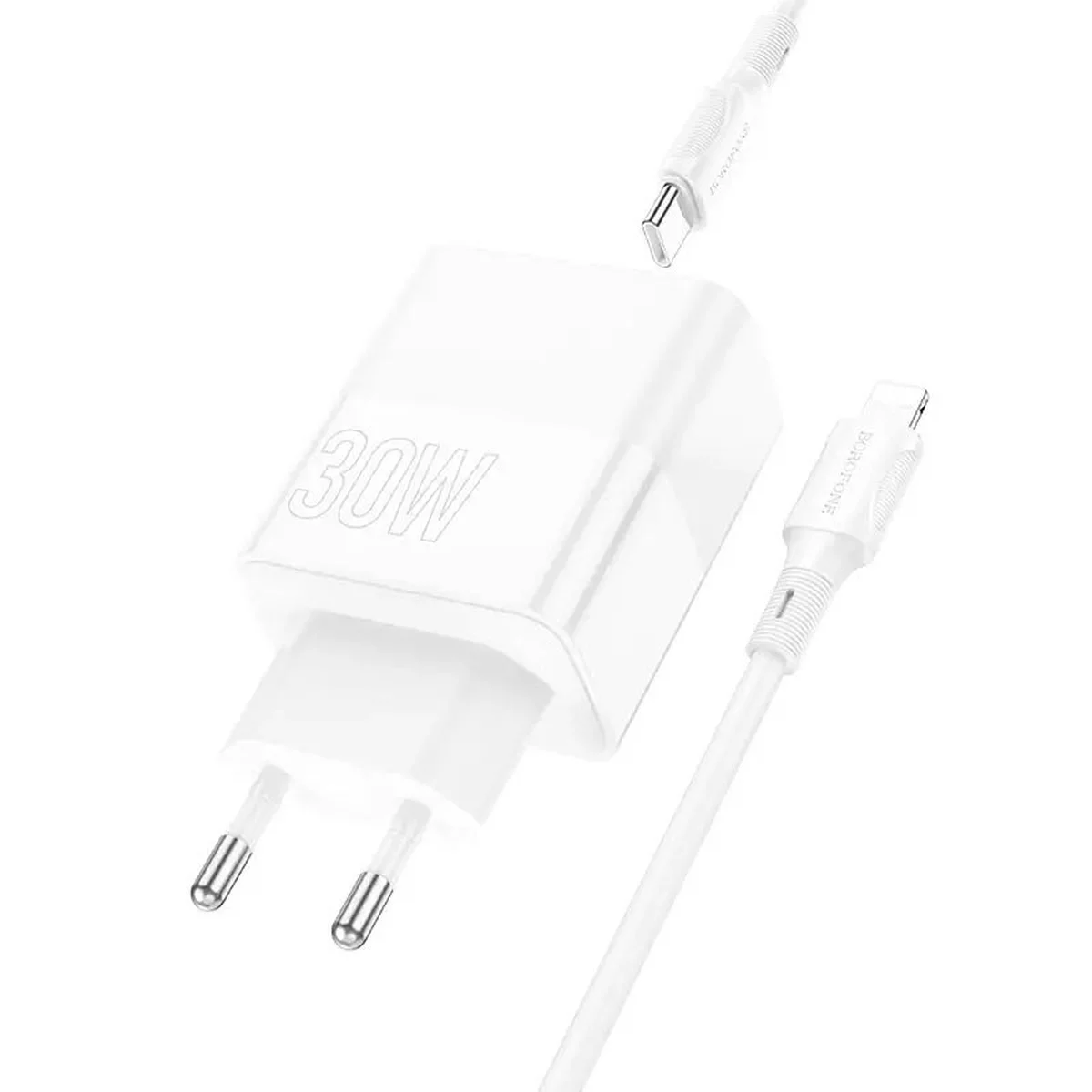 СЗУ Borofone BA75A PD30W+QC3.0 + Type-C + Lightning White