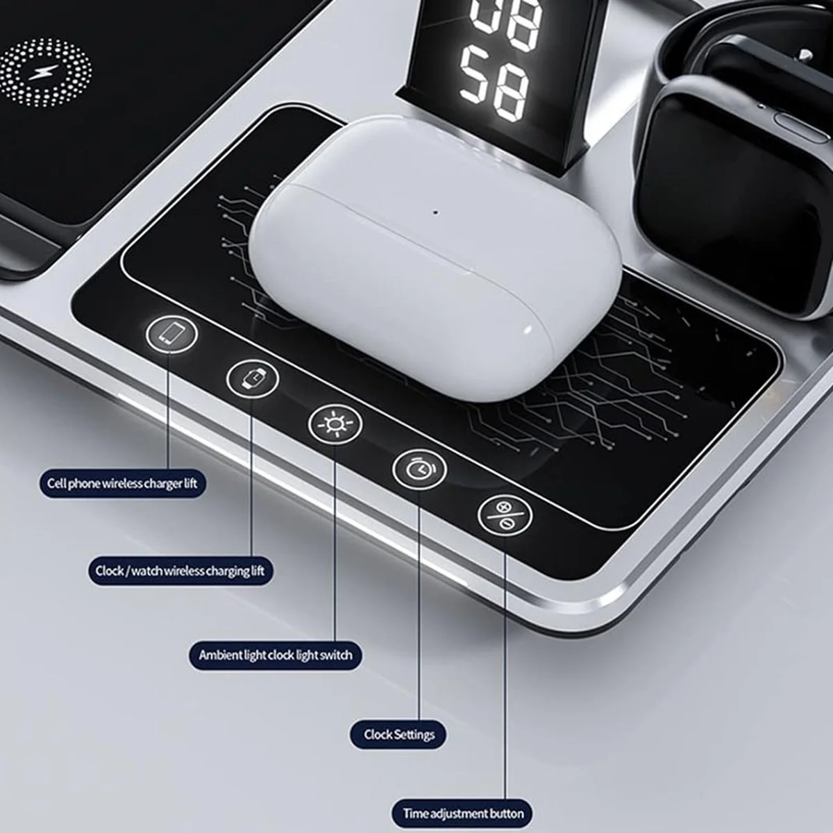 БЗУ R11 4in1 with clock Silver