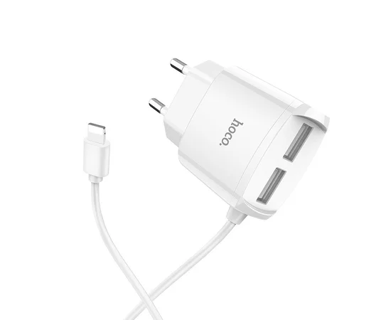 СЗУ Hoco C59A (2USB/2.4A) +lightning Белый