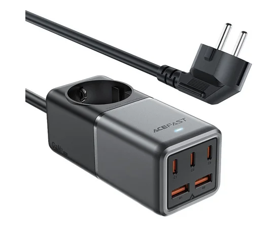 СЗУ Acefast Z2 PD75W GaN (3*USB-C+2*USB-A) Black gray