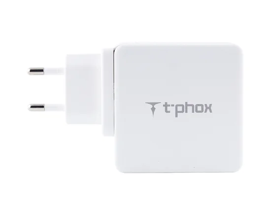СЗУ PD адаптер T-phox (48W: PD 30W + USB QuickCharge QC 3.0 18W) Белый