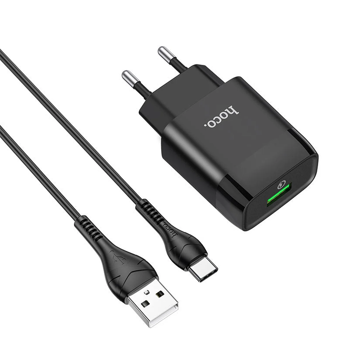 СЗУ Hoco C72Q QC3.0 (1USB/2A) + Type-C Черный