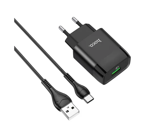 СЗУ Hoco C72Q QC3.0 (1USB/2A) + Type-C Черный