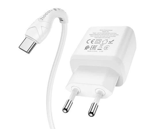 СЗУ Hoco N5 Favor 20W PD+QC3.0 Type-C to Type-C Белый