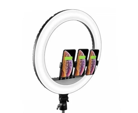 Кольцевая светодиодная LED лампа Arc Ring Remote control 18" + tripod 2.1m Black