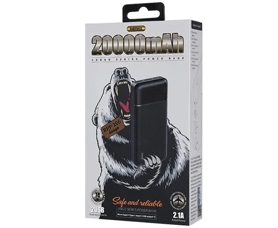 Портативное зарядное устройство Power Bank Remax RPP-166 Lango 20000 mAh Черный