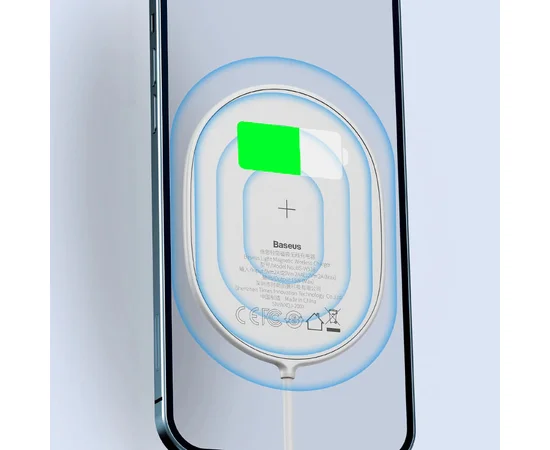 БЗУ Baseus Light Magnetic Wireless Charger for IP12 (WXQJ) Белый