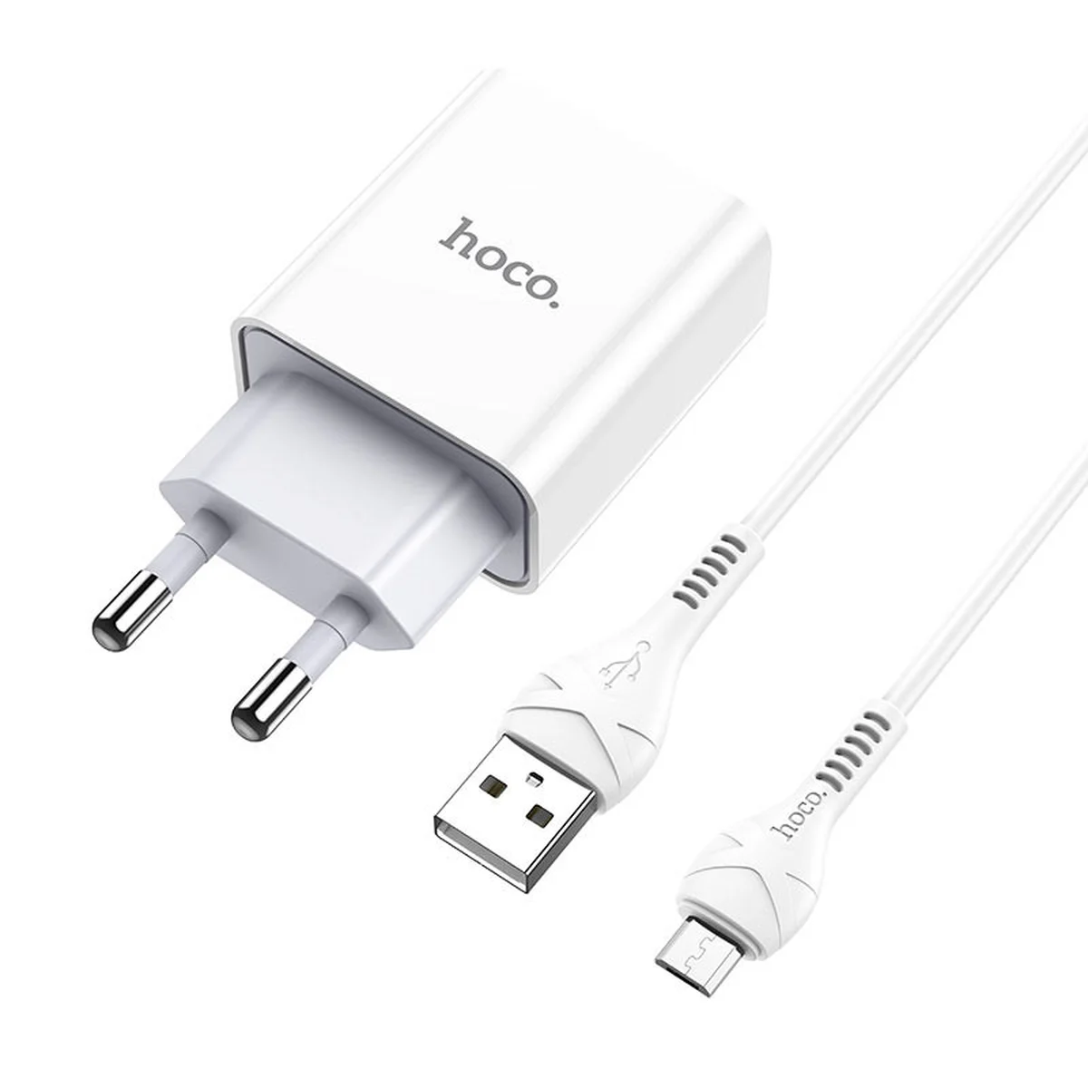 СЗУ HOCO C81A (1USB/2.1A) + MicroUSB Белый