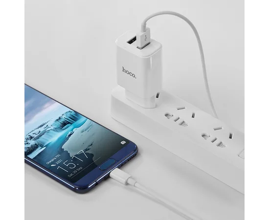 СЗУ Hoco C62A Victoria 2.1A 2USB + cable Type-C white
