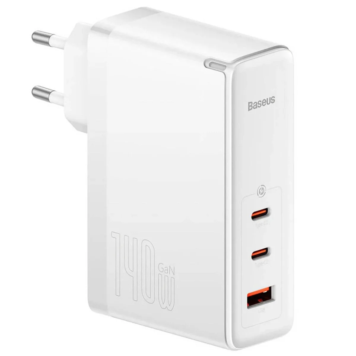 СЗУ Baseus GaN5 Pro 2Type-C+USB 140W EU (with Type-C to Type-C 140W (1m)) (CCGP100201) White