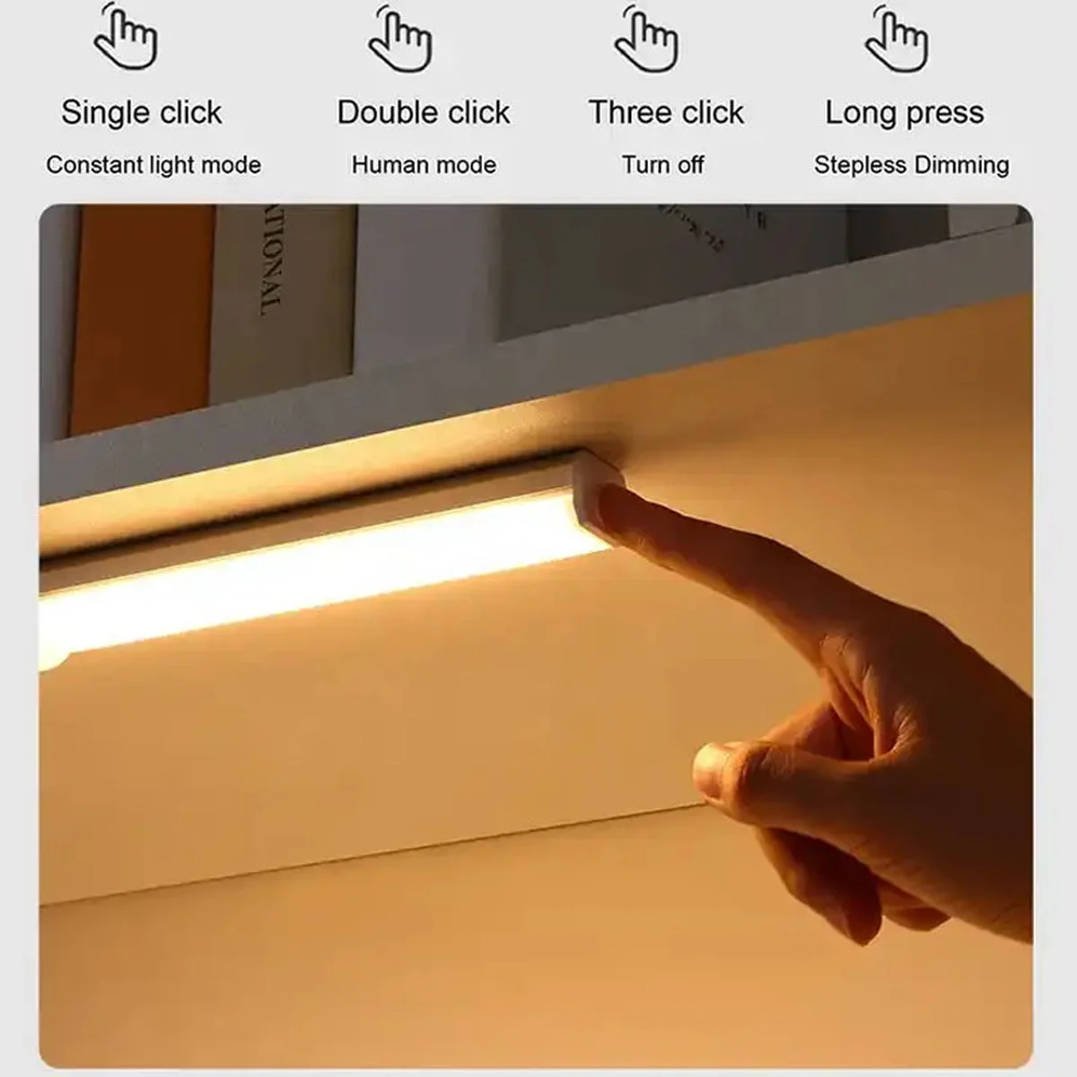 Сенсорний світильник LED з датчиком руху MZ-CT-902 (220*22.8*18.6mm) Warm light