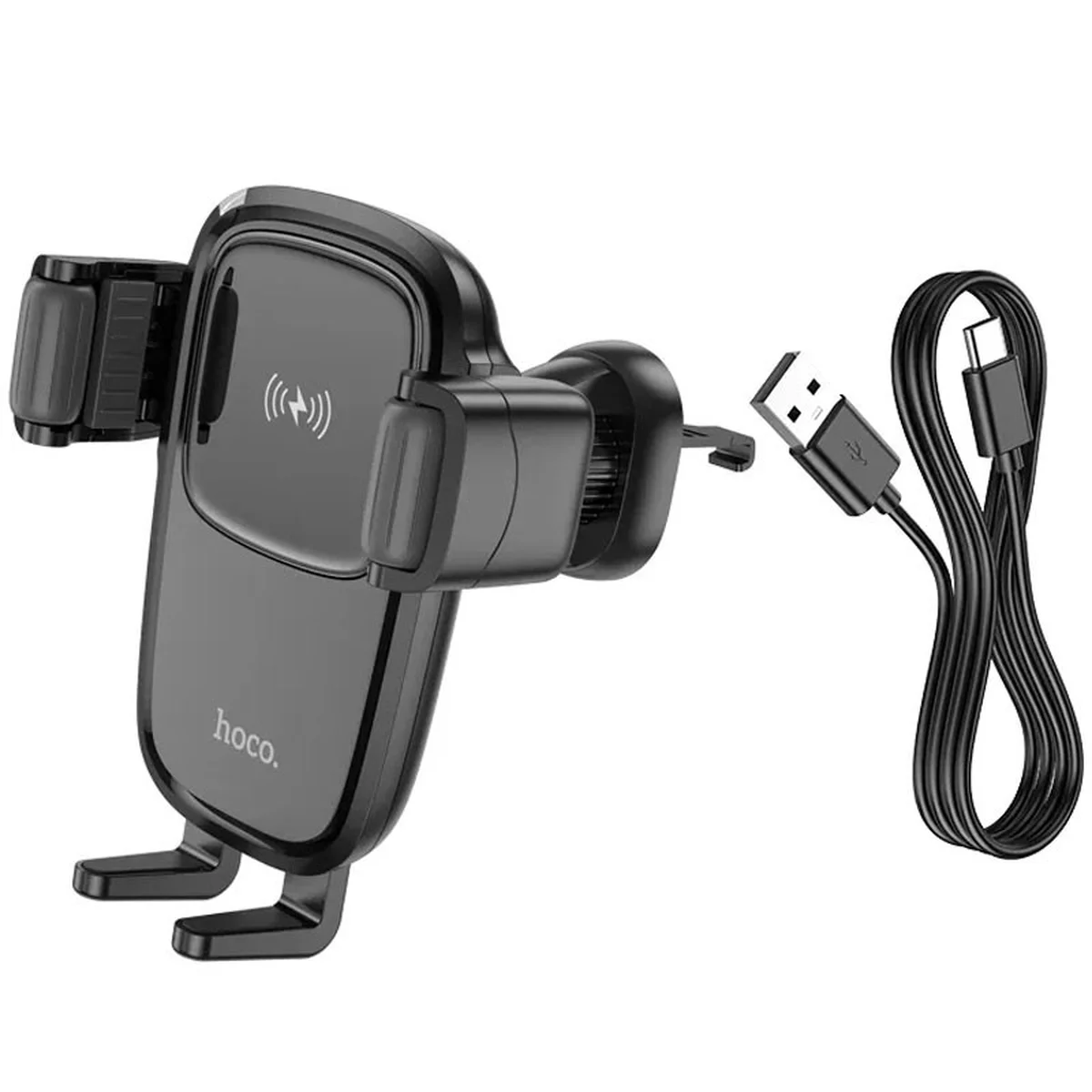 Автоутримувач із БЗУ Hoco HW1 Pro Black