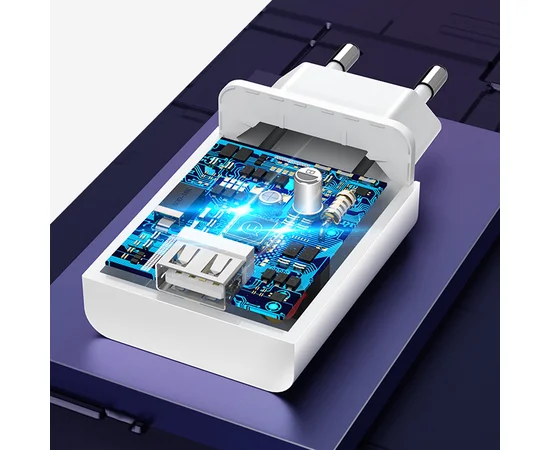 СЗУ USAMS US-CC083 T22 Single USB QC3.0 Travel Charger (EU) Белый