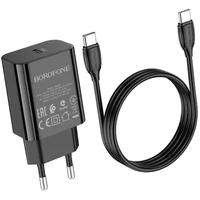 СЗУ Borofone BA65A Single port PD20W + Type-C + Type-C Черный