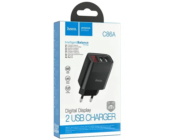 СЗУ HOCO C86A (2USB/2.4A) Черный