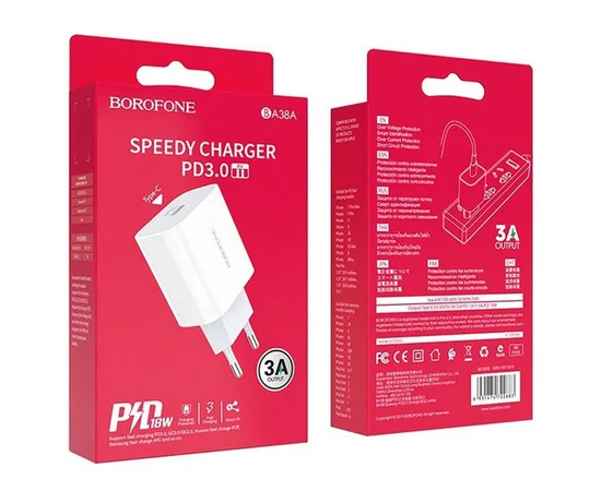 СЗУ Borofone BA38A Plus Speedy PD20W/3A Белый