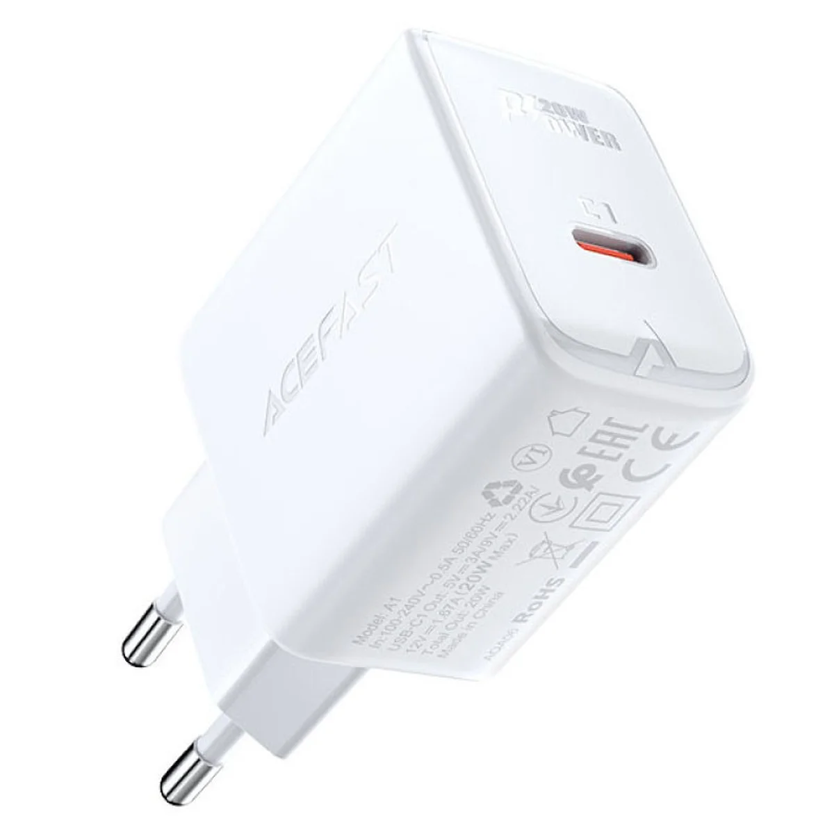 СЗУ Acefast A21 30W GaN single USB-C White