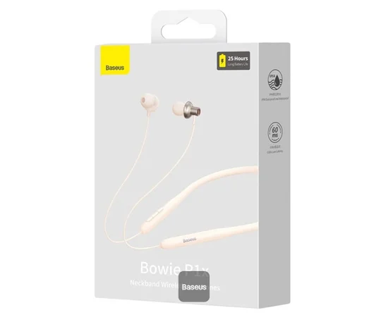 Беспроводные наушники Baseus Bowie P1 Half In-ear Neckband Wireless Earphones (NGPB000) Creamy-white