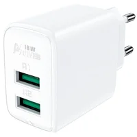 СЗУ Acefast A33 QC18W (USB-A+USB-A) dual port White