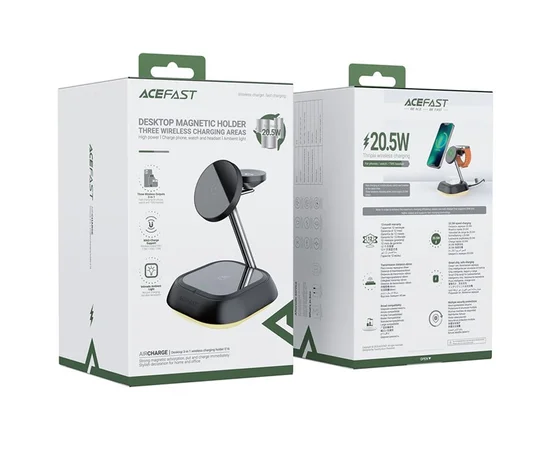 БЗУ Acefast E16 desktop 3-in-1 Black