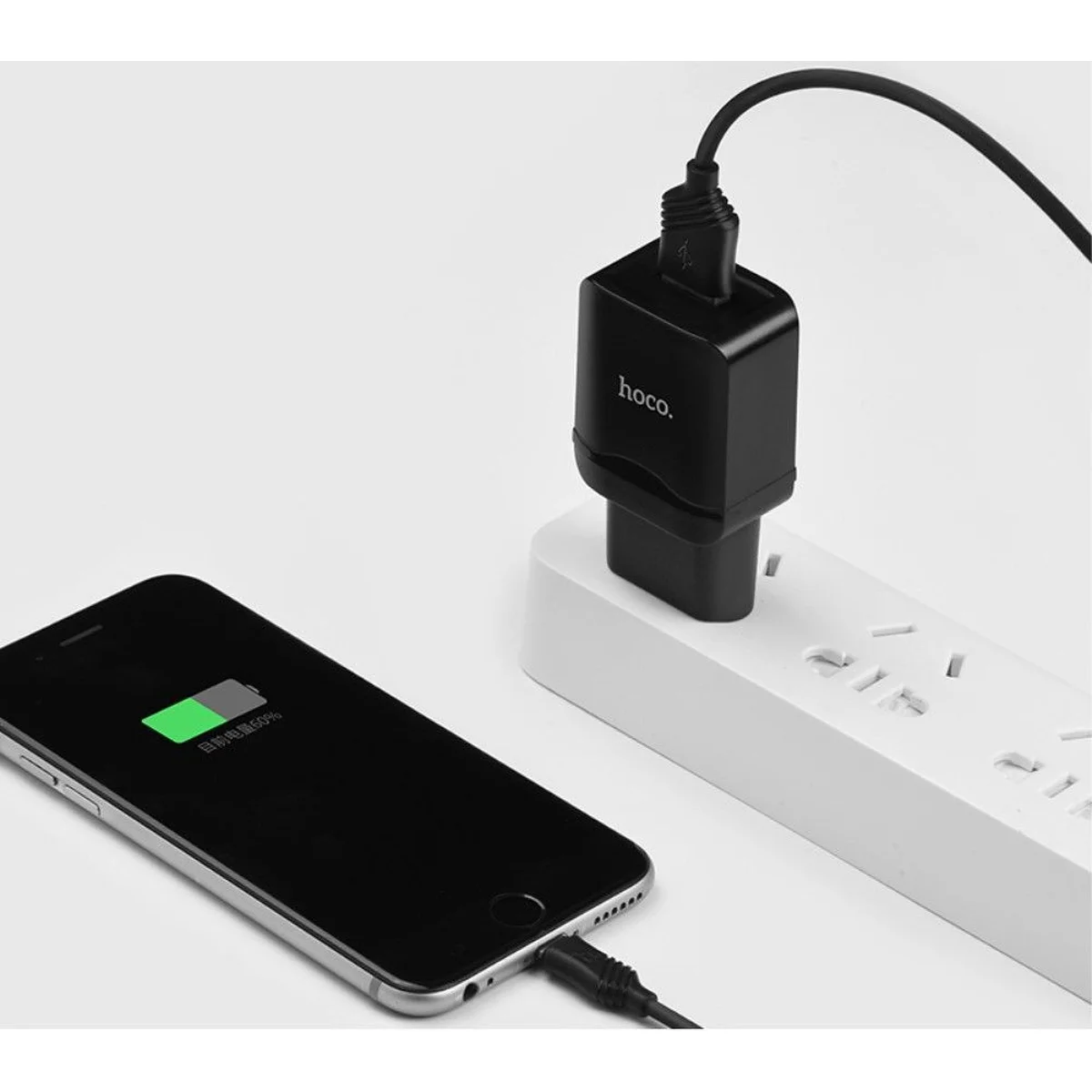 СЗУ Hoco C22A USB Charger 2.4A (+ кабель microUSB) Черный