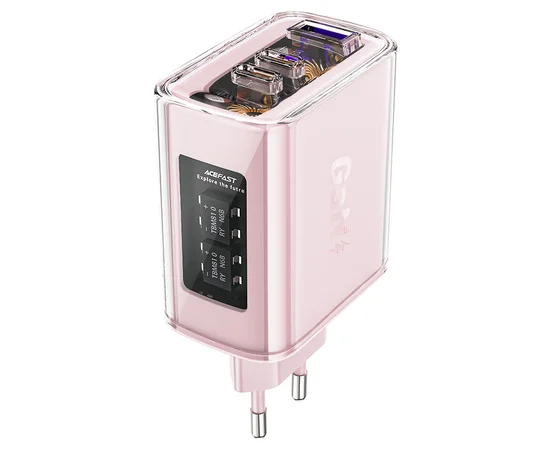 СЗУ Acefast A45 Exploration series PD65W GaN (2*USB-C+USB-A) Cherry blossom