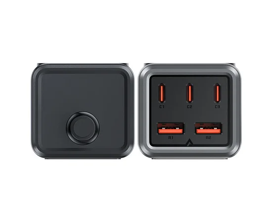 СЗУ Acefast Z2 PD75W GaN (3*USB-C+2*USB-A) Black gray