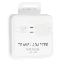 СЗУ Samsung Travel Adapter (2A/15W) + кабель USB to Type-C, в упак. Белый