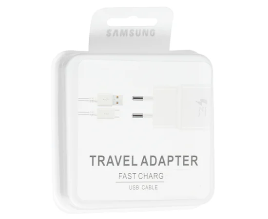 СЗУ Samsung Travel Adapter (2A/15W) + кабель USB to Type-C, в упак. Белый