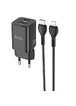 СЗУ Hoco N13 Bright PD 30W + QC3.0 (1USB/3A) + Type-C to Lightning Черный