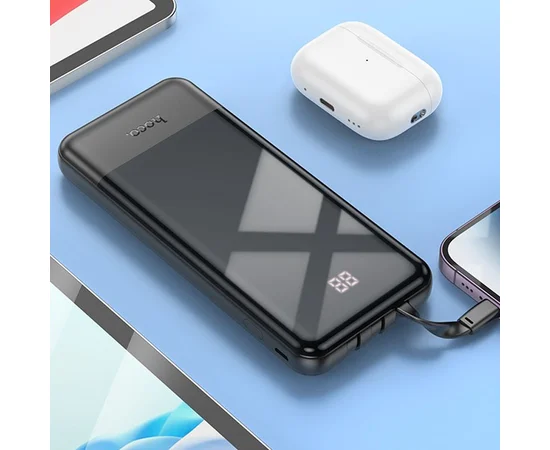 Портативное зарядное устройство Power Bank Hoco J114 Charger with cable 10 000 mAh Black