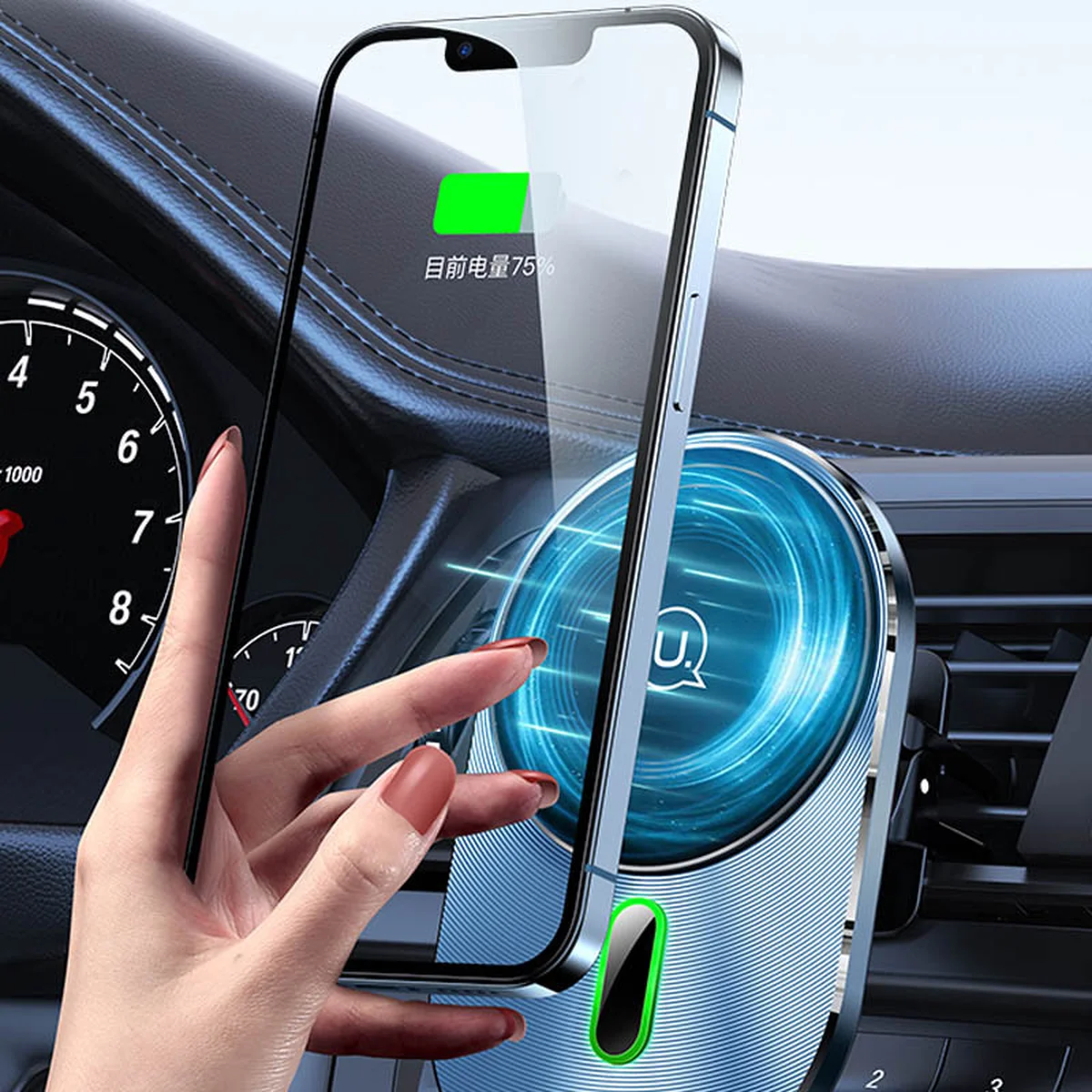 Автодержатель с БЗУ Usams US-CD170 15W Air Vent Grey