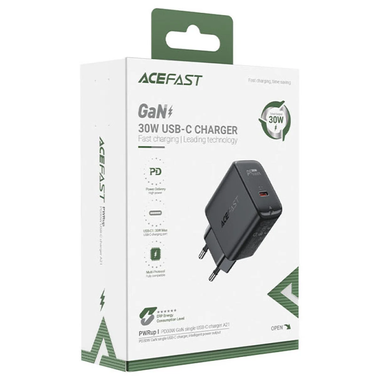 СЗУ Acefast A21 30W GaN single USB-C Black