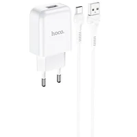 СЗУ HOCO N2 (1USB / 2.1A) + USB - Type-C Білий
