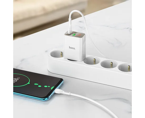 СЗУ HOCO C100A PD20W+QC3.0 + Type-C to Type-C White