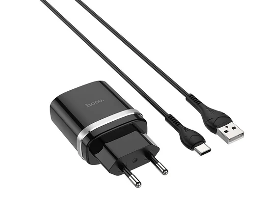 СЗУ Hoco C12Q Smart QC3.0 (1USB/3A) + Type-C Черный