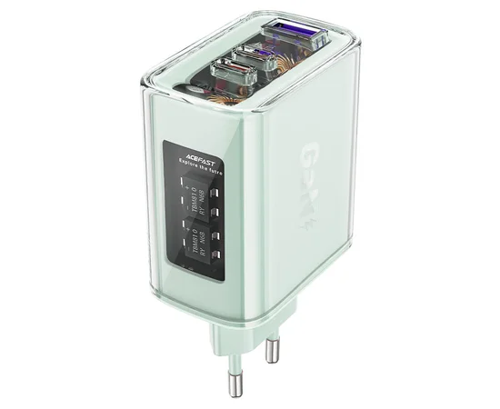 СЗУ Acefast A45 Exploration series PD65W GaN (2*USB-C+USB-A) Mountain mist
