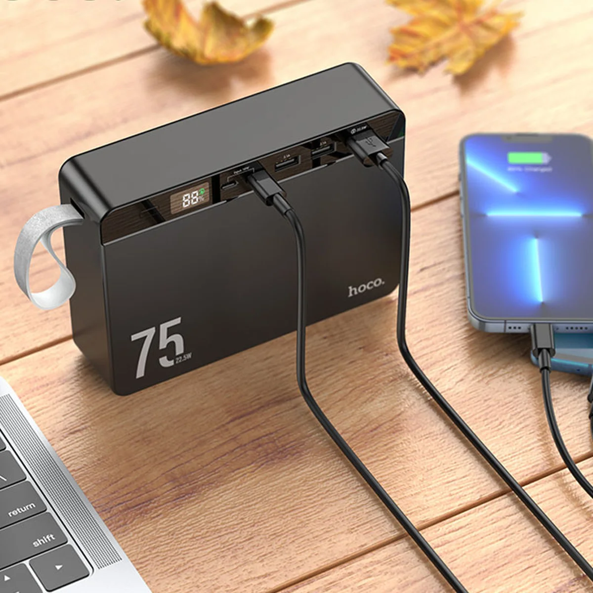 Портативное зарядное устройство Power Bank Hoco J94 Overlord 22.5W 75000 mAh Черный